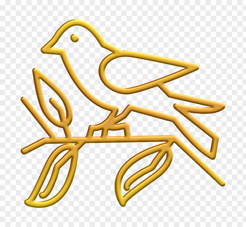 Yellow Finches Bird Icon PNG