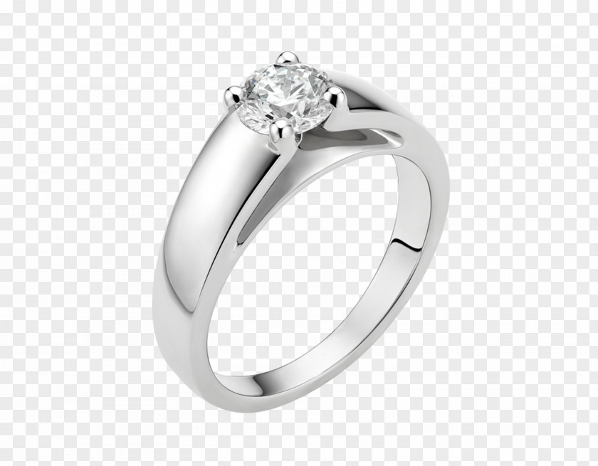 Platinum Ring Engagement Wedding Bulgari Diamond PNG