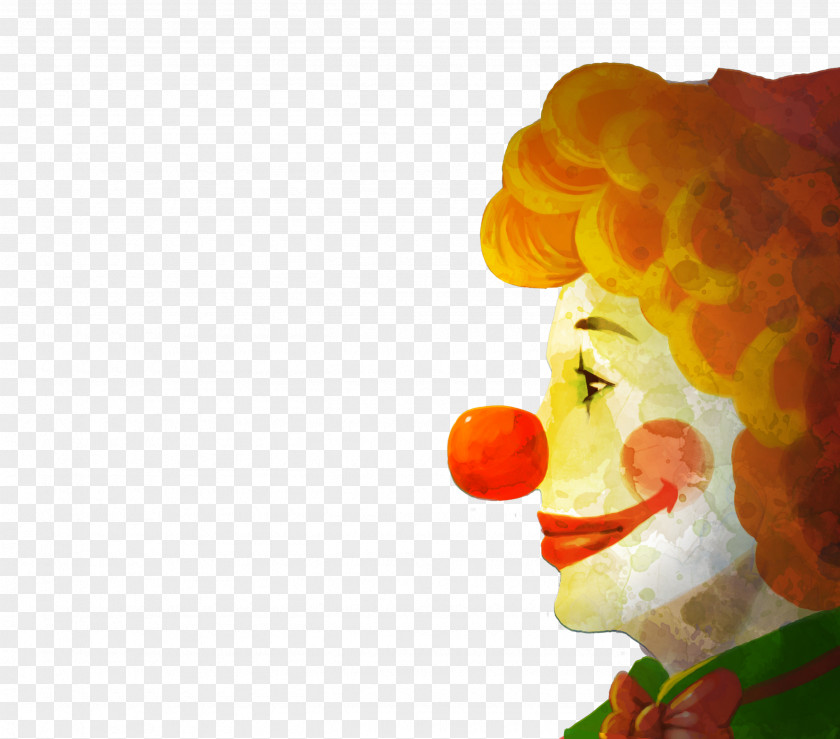 Clown Watercolor Painting Icon PNG