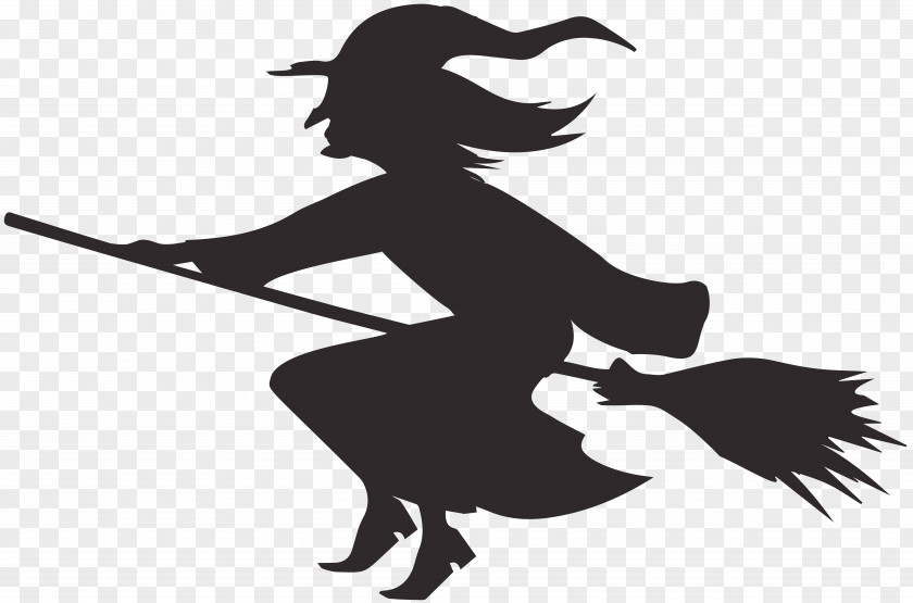 Halloween Witch Silhouette Clip Art Image Witchcraft Sewing PNG