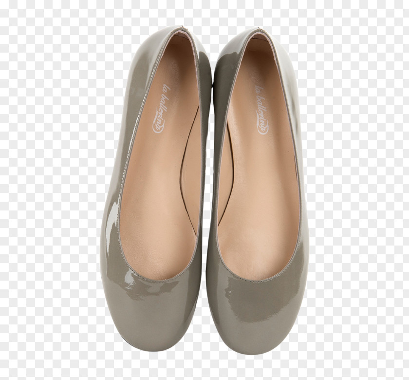 Lack Ballet Flat Shoe Grey White Beige PNG