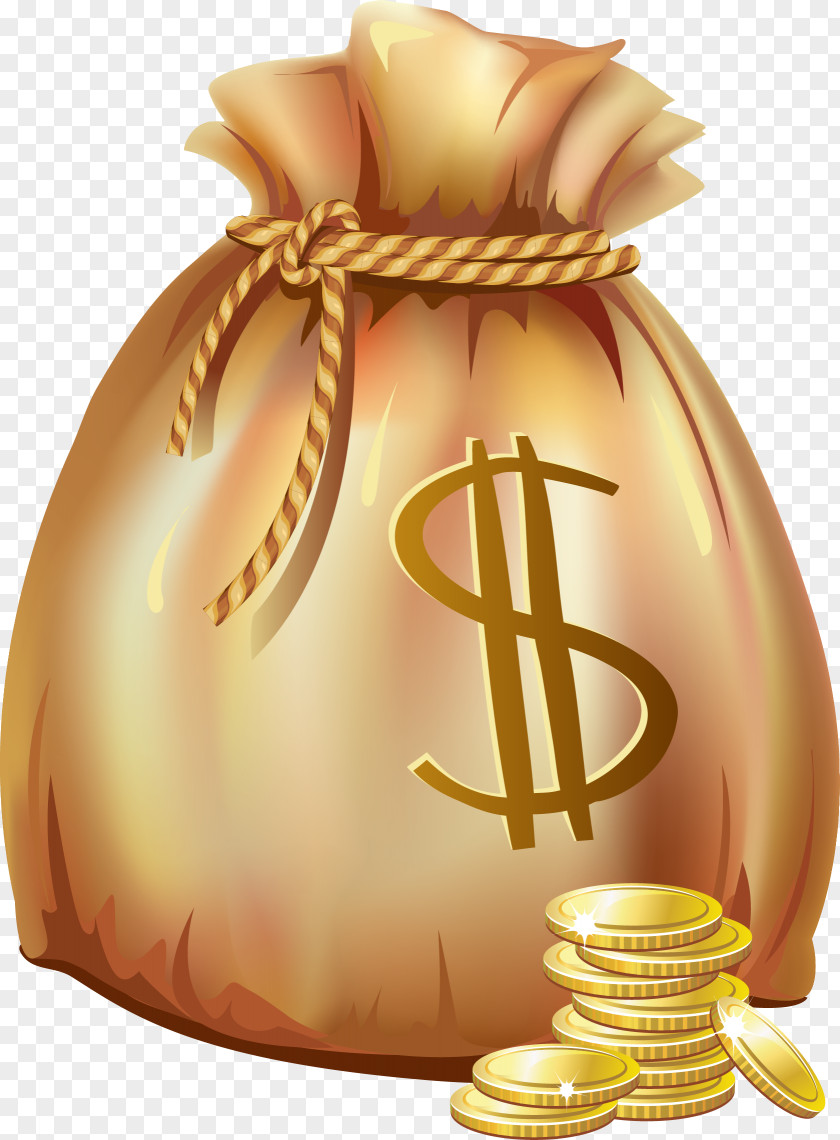 Lakshmi Gold Coin Money Bag PNG