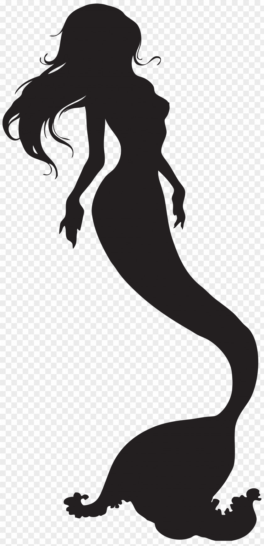 Mermaid Silhouette Clip Art Image PNG