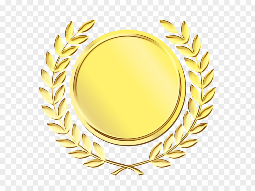 Oval Brass Cartoon Gold Medal PNG