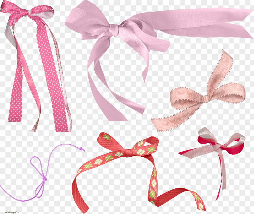 Ribbon Hair Tie Paper Pink PNG