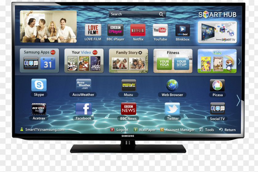 Samsung Smart TV LED-backlit LCD Television Show PNG