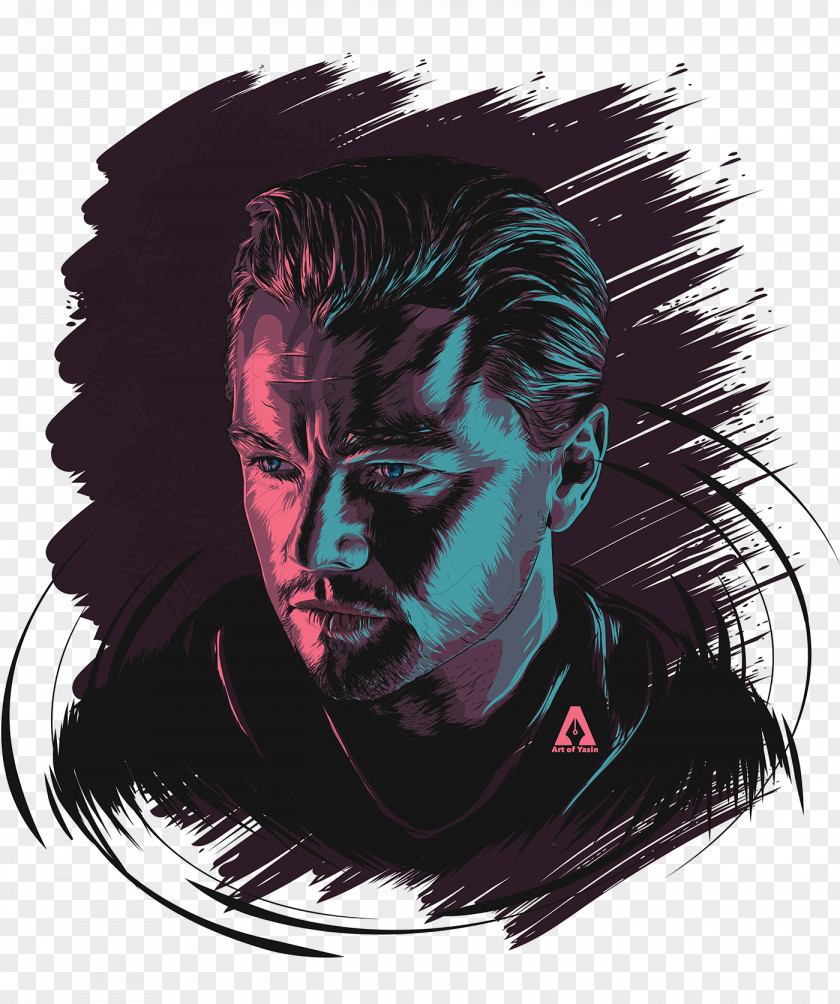 Leonardo Dicaprio Portrait Painting Linocut Drawing PNG