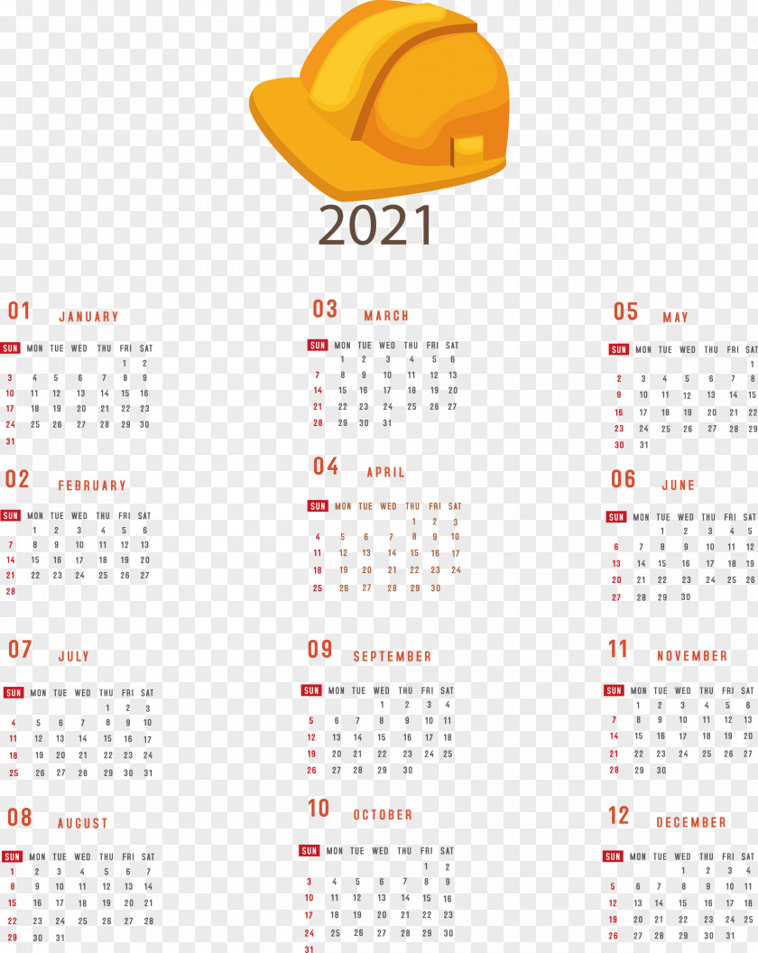 Printable 2021 Yearly Calendar PNG