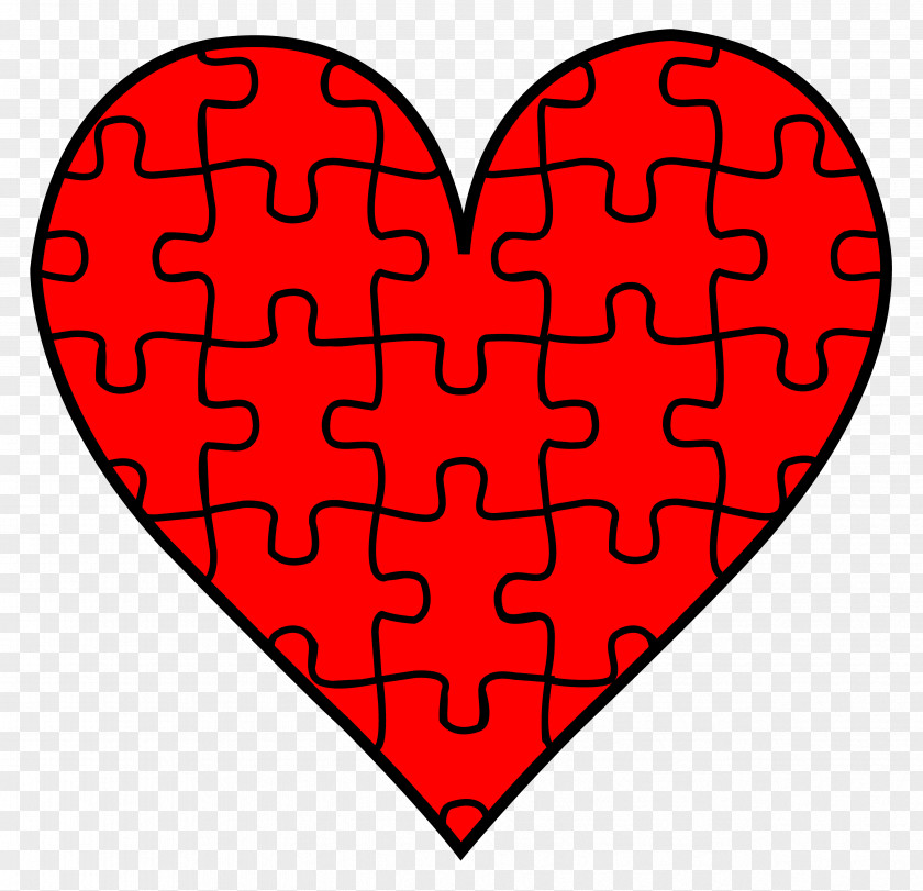 Cartoon Puzzle Pieces Jigsaw Heart Valentines Day Clip Art PNG