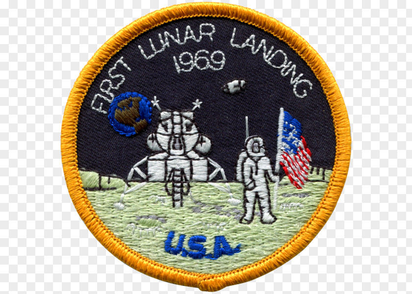 Nasa Embroidered Patch Apollo Program Badge Mission 11 PNG