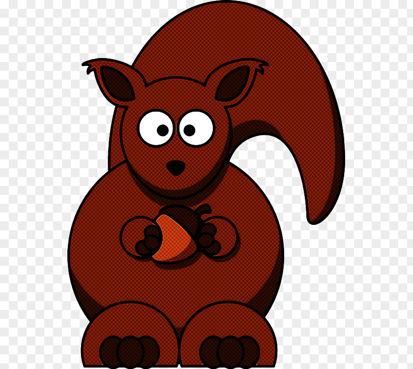 Cartoon Brown Snout Tail Squirrel PNG