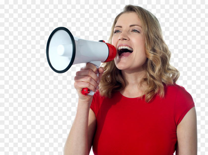 Megaphone Stock Photography Female Screaming Woman PNG