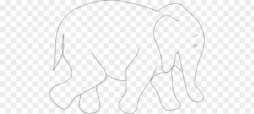 Elephant Outlines Line Black And White Angle Point PNG