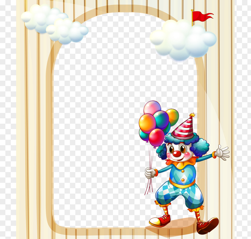 Playground Clown Borders And Frames Birthday Picture Frame Party Clip Art PNG