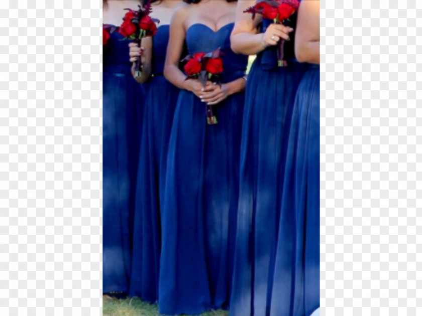 Cocktail Gown Cobalt Blue Dress Satin PNG