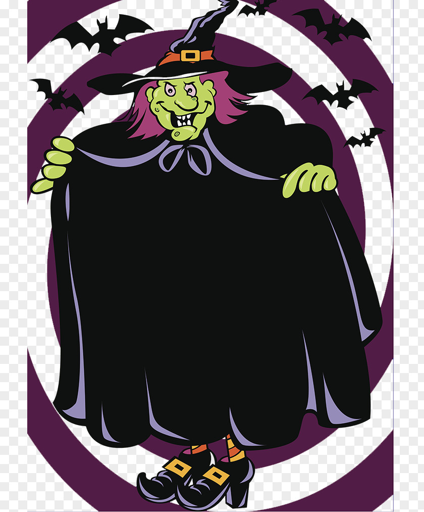 Halloween Witch Poster Illustration PNG