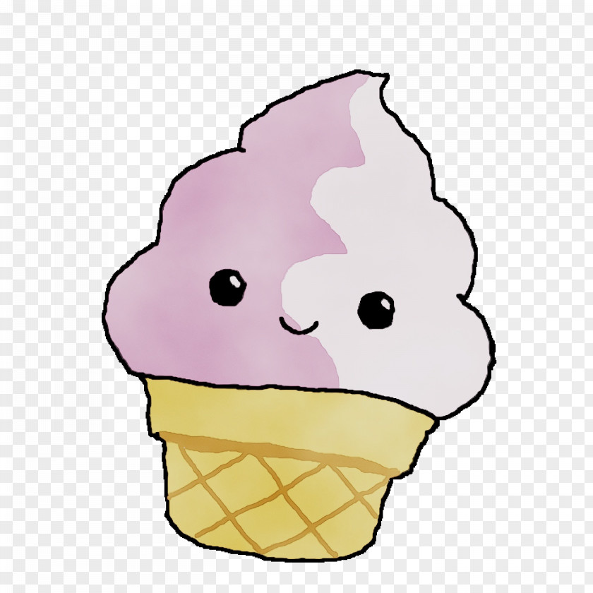 Ice Cream Cone Beak Headgear Purple PNG
