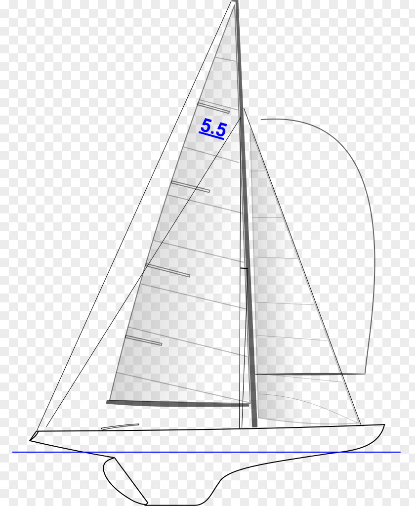 Sailing Keelboat 5.5 Metre Yawl 6 PNG