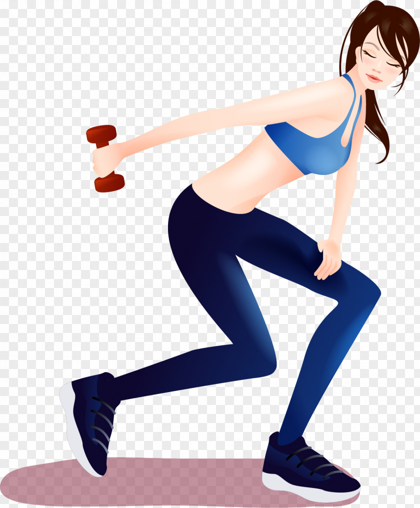 Vector Painted Fitness Cartoon Physical Drawing PNG