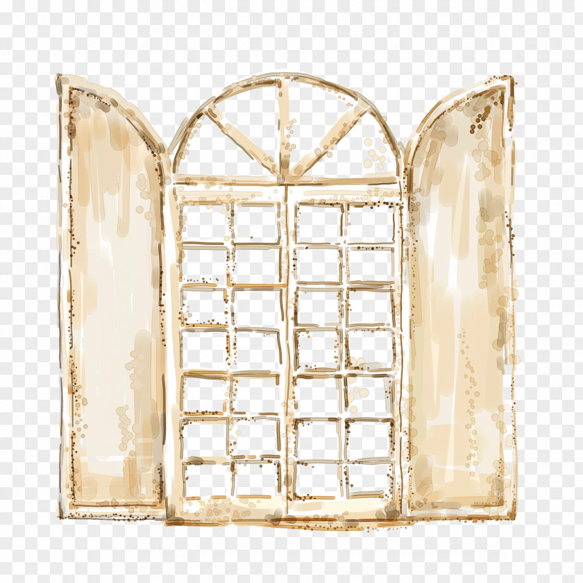 Classic Painted Door Type Window PNG