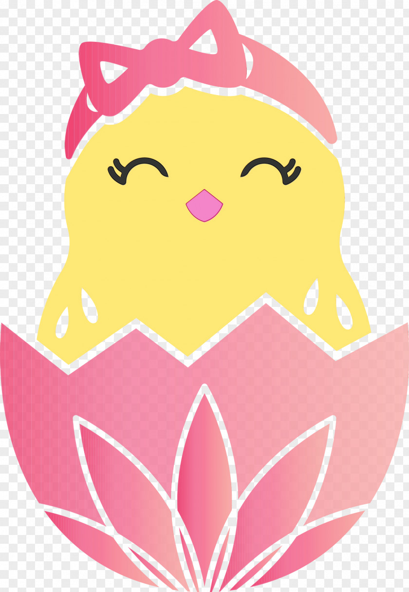 Pink Cartoon Yellow Smile Sticker PNG