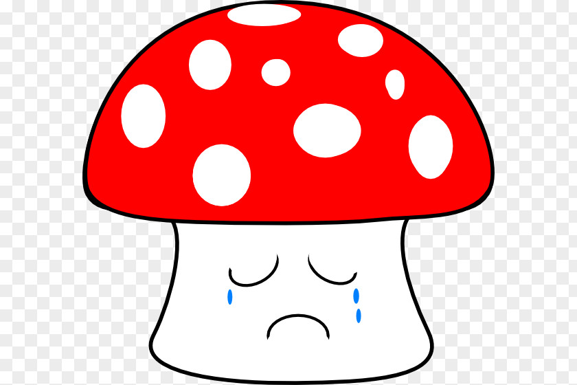 Sad Amanita Muscaria Mushroom Fungus Clip Art PNG
