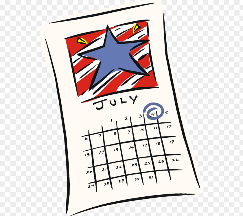 Independence Day July Calendar Clip Art PNG