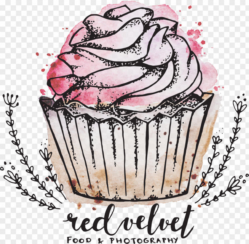 Red Velvet Logo Cupcake Cake Buttercream Recipe Blog PNG