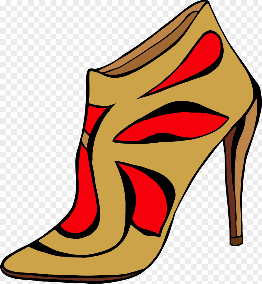 Vector Painted Red High Heels Slipper Shoe High-heeled Footwear Sneakers PNG