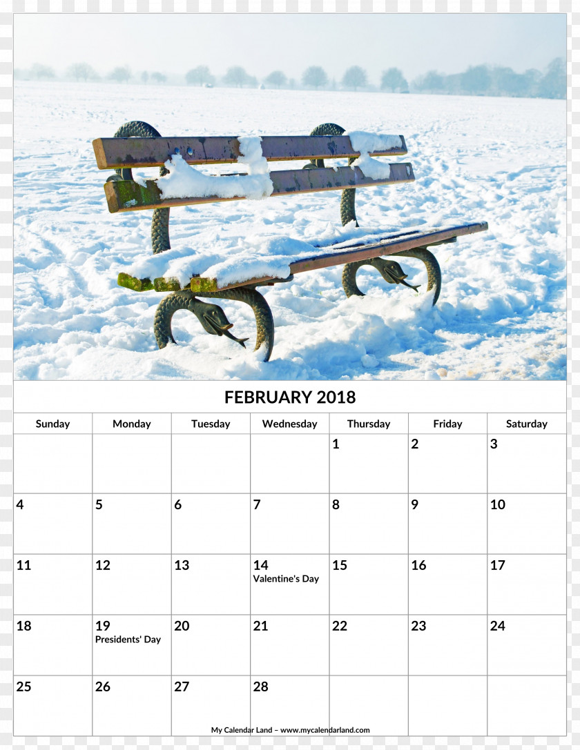 Snow Calendar Bench Season PNG