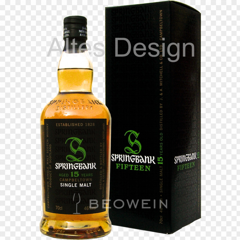 Glass Liqueur Bottle Whiskey Springbank Distillery PNG