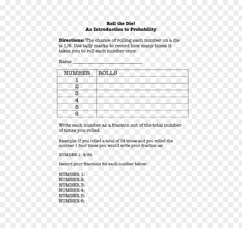 Student Lesson Plan Probability Go Free Or Die PNG