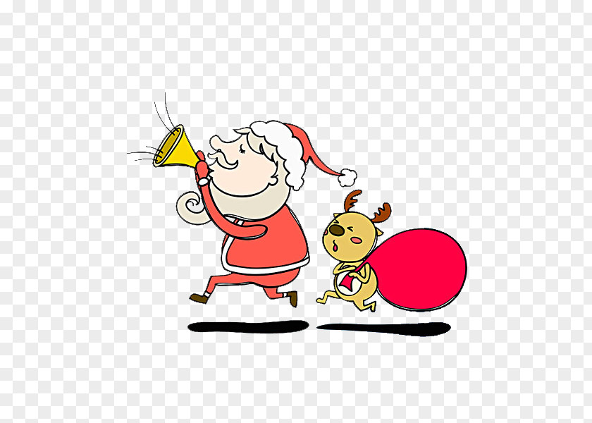 A Trumpet Old Man Rudolph Santa Claus Reindeer Clip Art PNG