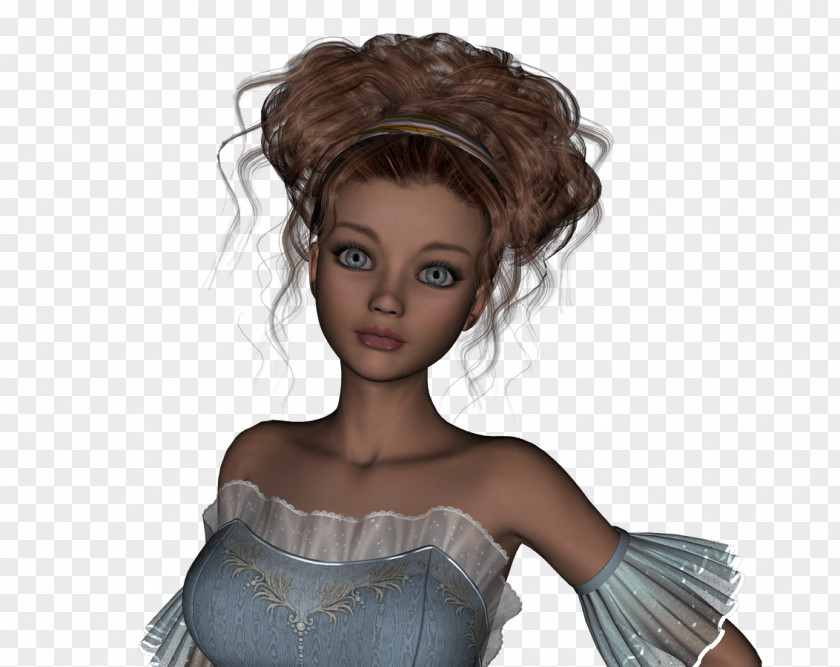 Barbie Brown Hair Fashion Long PNG