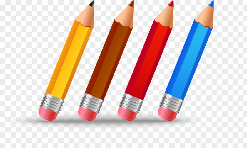 Cartoon Pencil Palette Drawing Painting Clip Art PNG