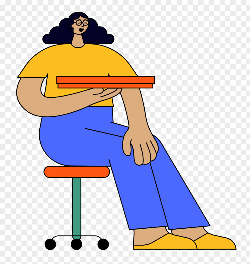 Cartoon Sitting Behavior Logo Furniture PNG