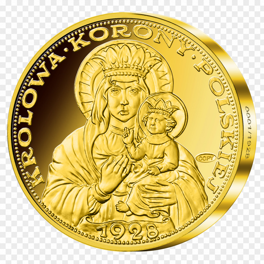 Coin Gold Black Madonna Of Częstochowa Medal Theotokos PNG