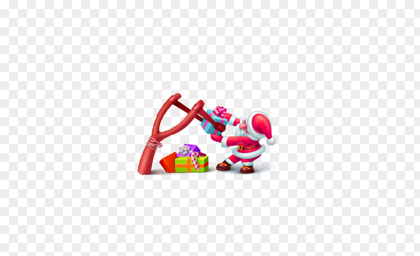 Red Cartoon Santa Gift Decoration Pattern Claus Reindeer Christmas Shooting Sport PNG