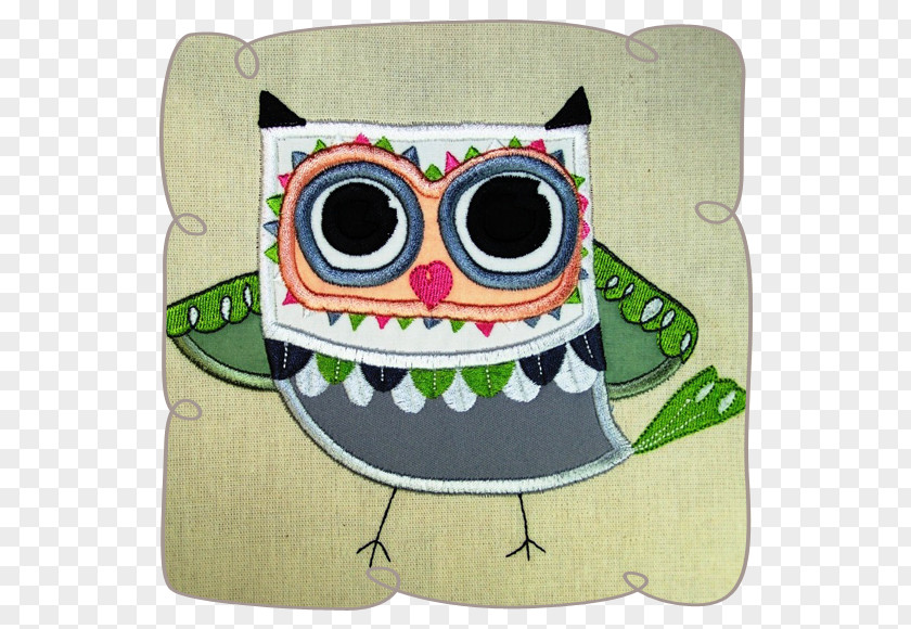 Mobile Phone Case Smile Owl Machine Embroidery Design Felt PNG