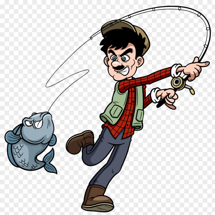 Fishing Middle-aged Man Image Cartoon Royalty-free Clip Art PNG