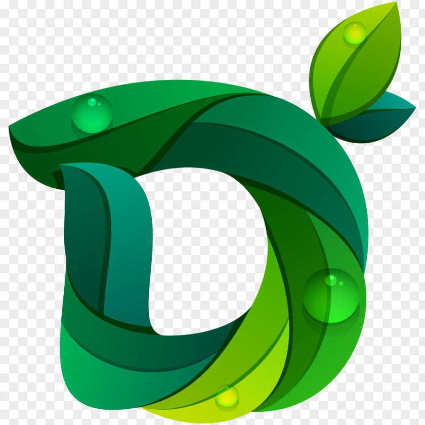 Green Letter Design Art Vector Graphics PNG