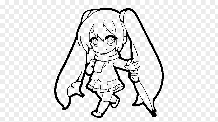 Hatsune Miku Coloring Book Vocaloid Line Art PNG