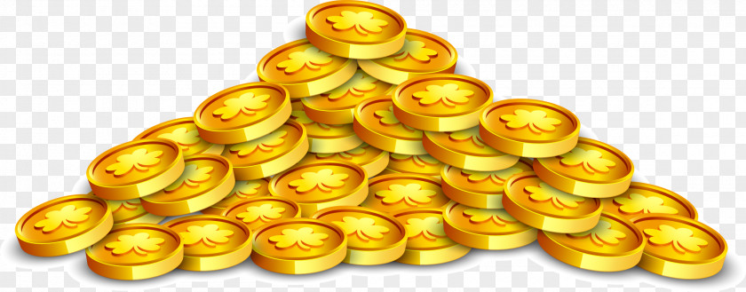 Vector Hand Painted Gold Coins Coin Euclidean PNG