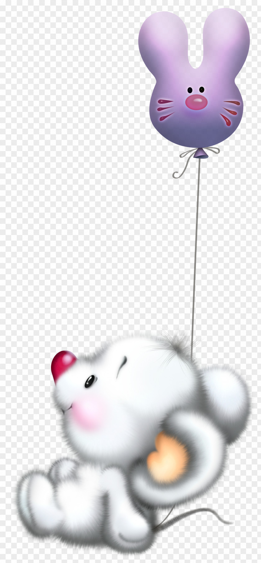 Cute White Mouse With Balloon Cartoon Free Clipart Computer Clip Art PNG
