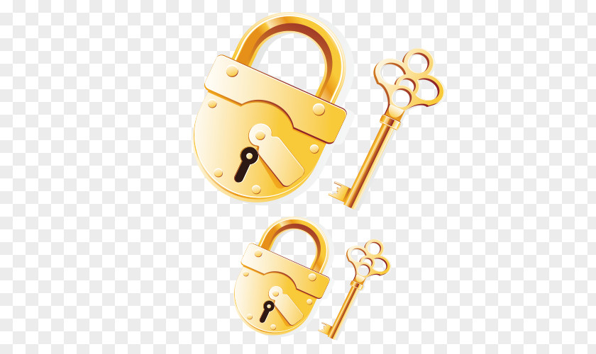 Golden Key Material Euclidean Vector Resource Icon PNG