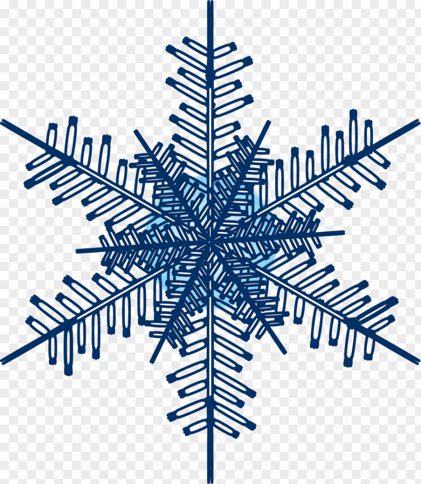 Hand Painted Blue Snowflake Graphic Design PNG