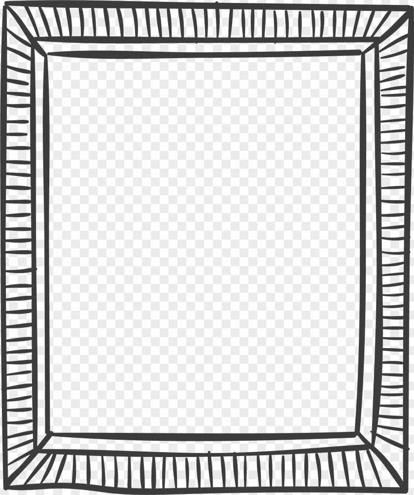 Ink Wind Black Frame Motif And White PNG