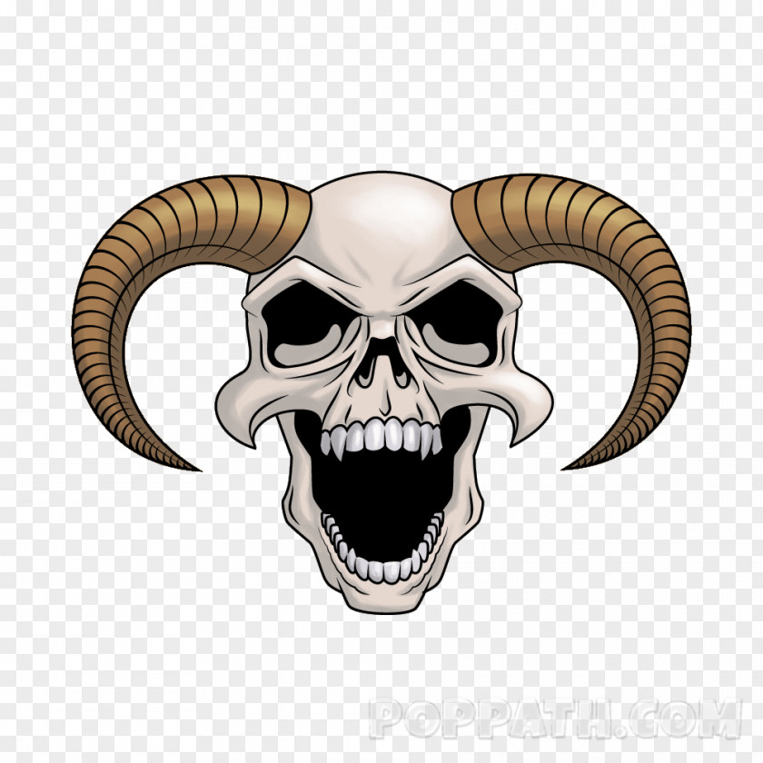 Skull Devil Drawing Calavera Horn PNG