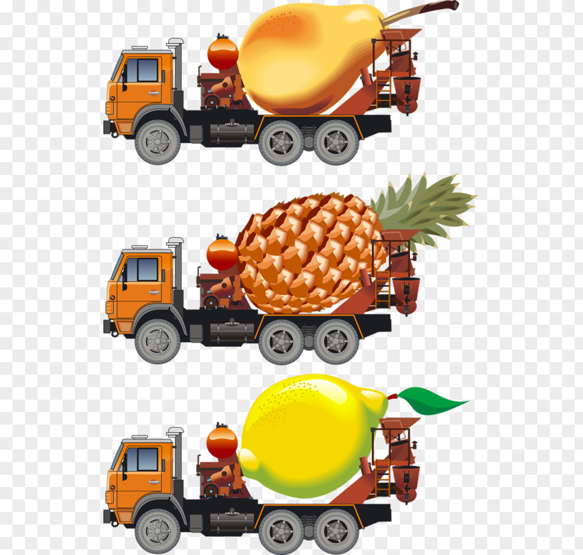 Cartoon Painted Trucks Van Truck PNG