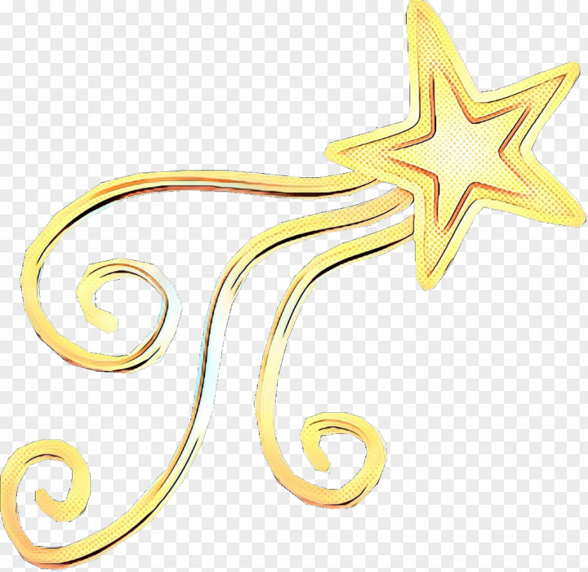 Body Jewelry Star Yellow PNG